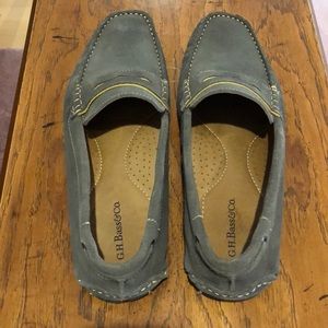 Grey suede driving shoes by G.H. Bass & Co.